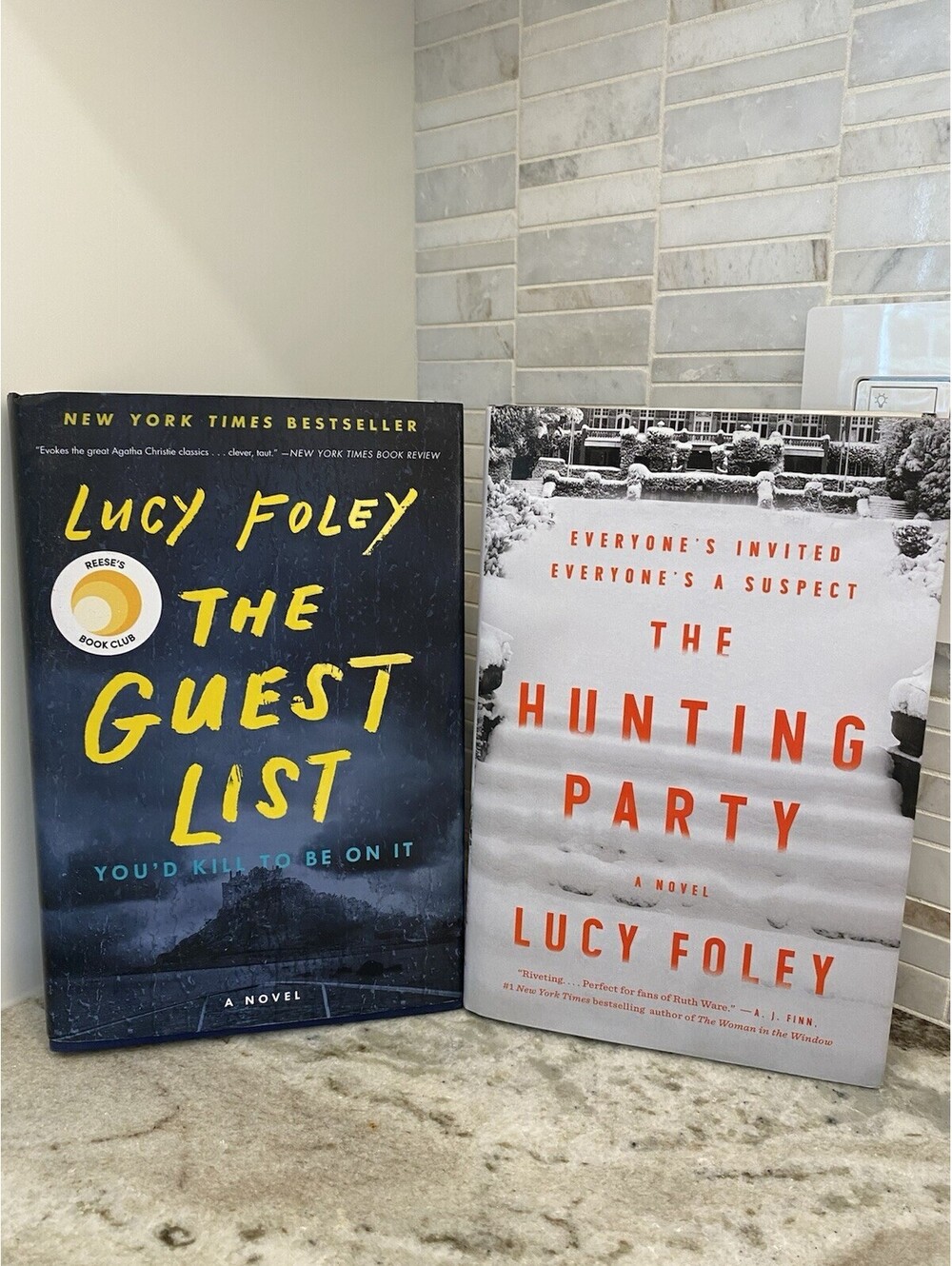 Two Lucy Foley Hardcover Thrillers: The Guest List and The Hunting Party. GOOD